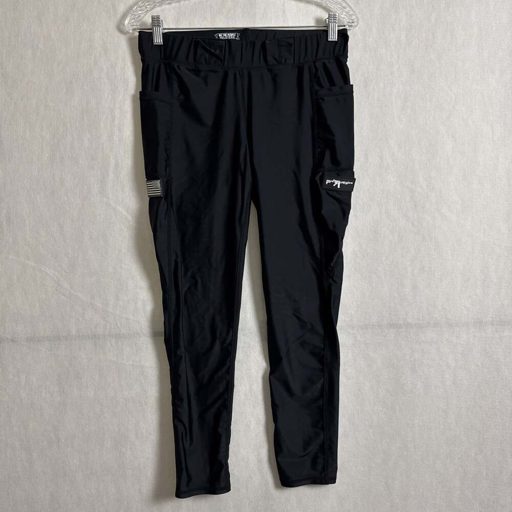 We The People Holsters Women's Size Large Black Nylon Compression Leggings